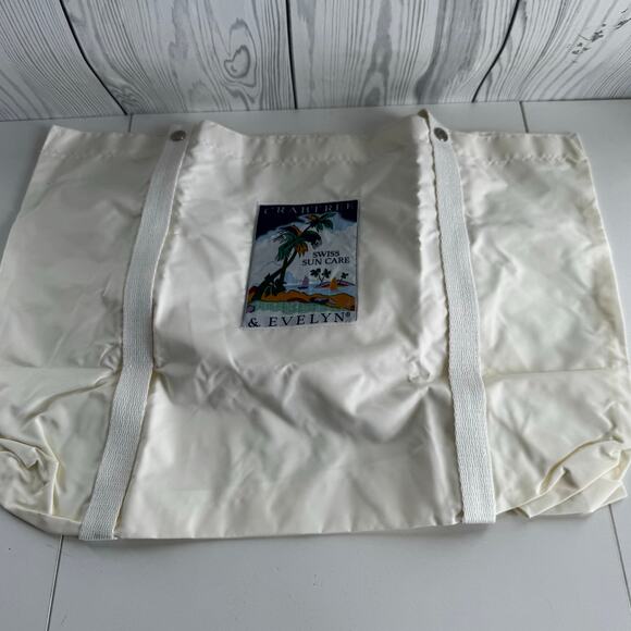 Crabtree & Evelyn Handbags - New  Vintage 1990s Crabtree & Evelyn Tote Sun Swiss Care  White 22 x 16
